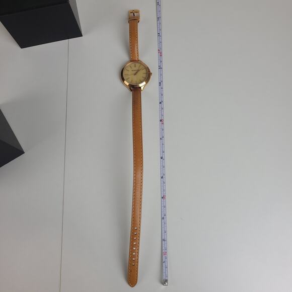 Michael Kors MK2256 Women Brown Leather Analog Champagne Dial Quartz Watch BC656